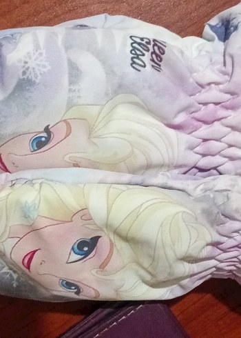 Kız Çocuk Beyaz Baskılı Peluş Eldiven