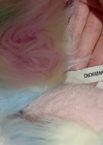 Bohem Tarzı Yünlü Renkli Peluş Terlik - Görsel 3