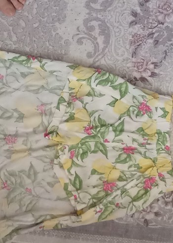 Sarı Straplez Fırfırlı Kız Elbise - Görsel 2