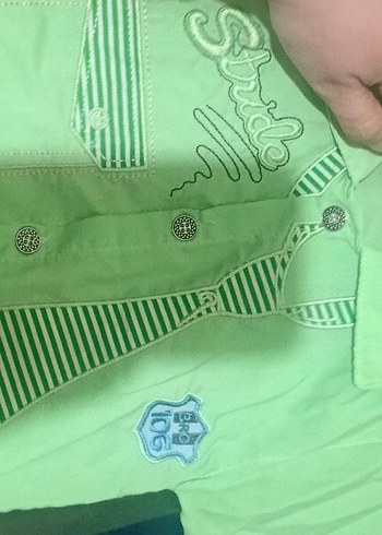 Erkek Çocuk Yeşil Askılı Kısa Tulum - Görsel 3