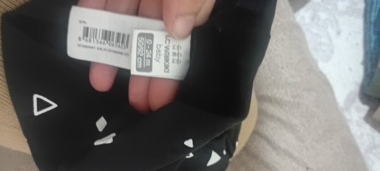 Çocuk Siyah Desenli Elastik Bere - Görsel 2