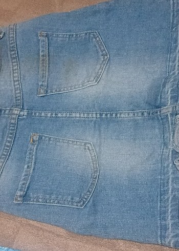 Kız Çocuk Baskılı Düğmeli Kot etek - Görsel 3