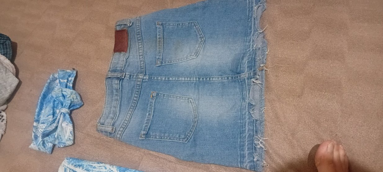 Kız Çocuk Baskılı Düğmeli Kot etek - Görsel 3