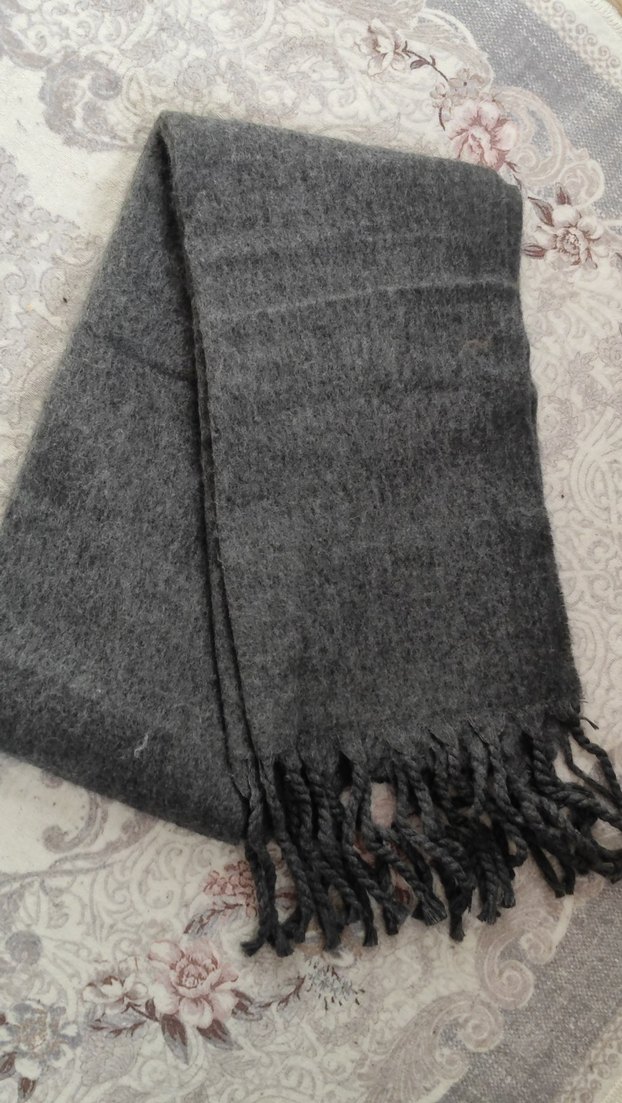 Gri Uzun Erkek Atkı - Görsel 2