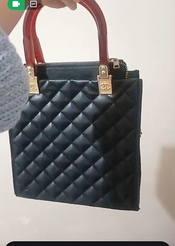 Siyah Zincir Detaylı Chanel Deri Kadın Çanta - Görsel 4