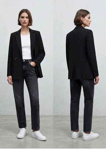 Bershka Siyah Klasik Blazer Ceket Ve Kisa Crop Ceket 2 Urun
