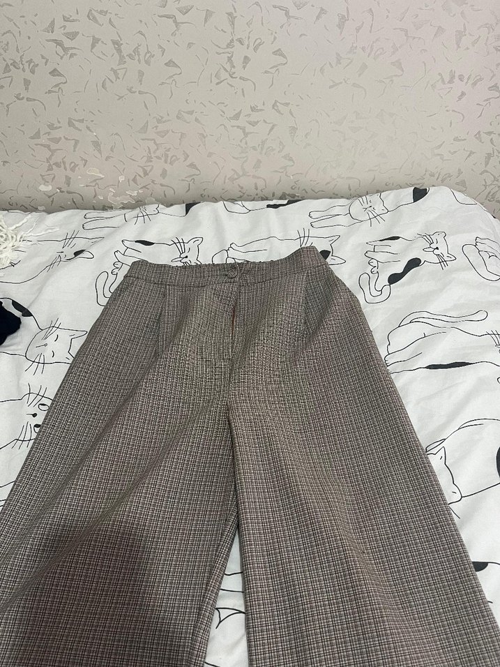 Kadın Kahverengi Kumaş Pantolon - Görsel 2