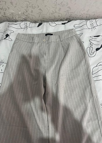 Çizgili kumaş pantolon - Görsel 3
