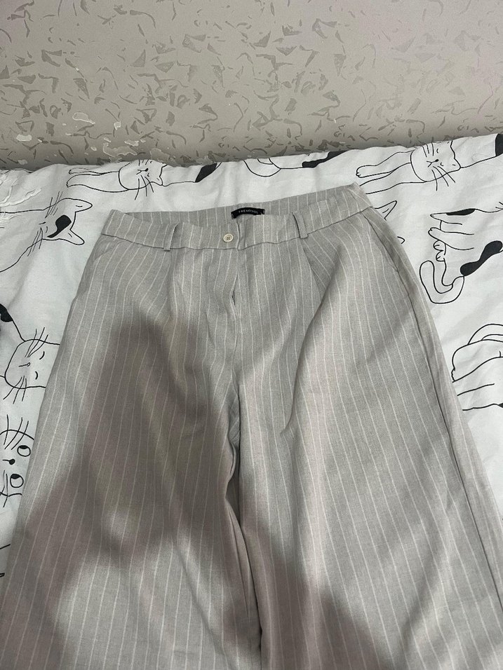 Çizgili kumaş pantolon - Görsel 2