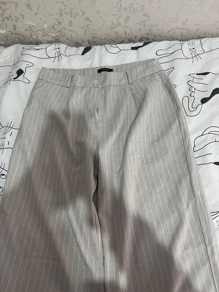 Çizgili kumaş pantolon - Görsel 3