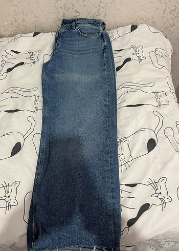 Gri Mavi Kadın High wide leg pantolon - Görsel 2