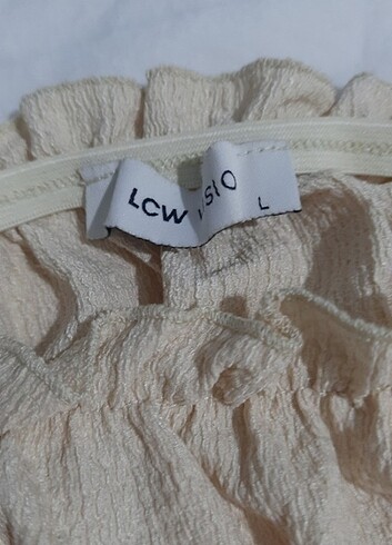 LC Waikiki Krem büzgülü lastikli crop