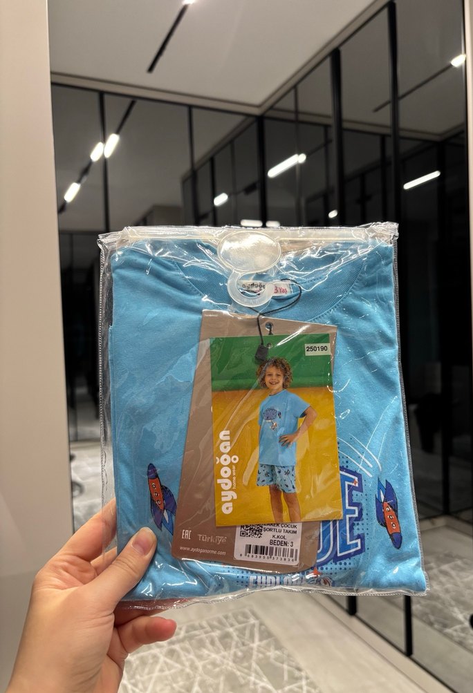 3 yaş Mavi Baskılı Erkek Çocuk pijaması - Görsel 2