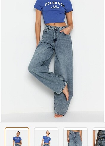 Mavi düşük bel skater jeans