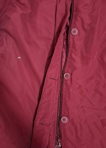 Bordo Kürklü Kadın Kışlık trençkot - Görsel 5