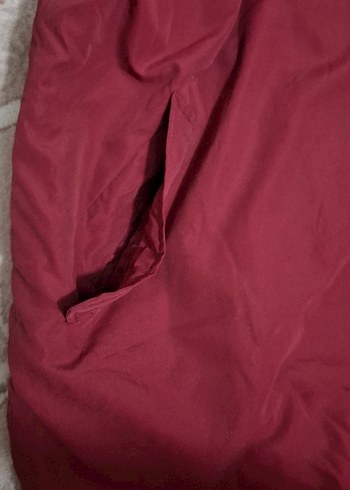 Bordo Kürklü Kadın Kışlık trençkot - Görsel 4