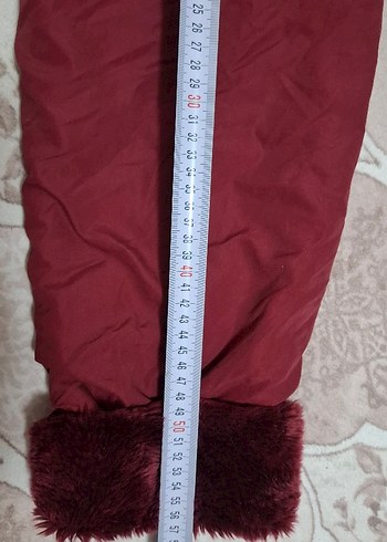 Bordo Kürklü Kadın Kışlık trençkot - Görsel 9