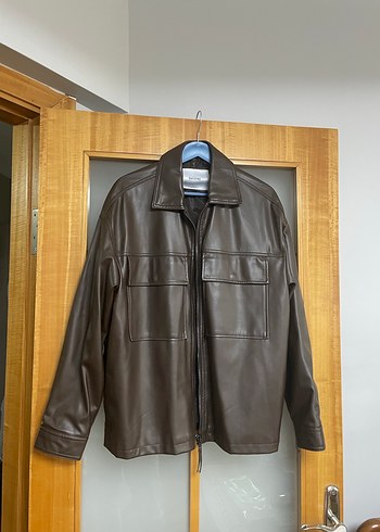 Kahverengi Deri Kadın Ceket bershka marka orijinal