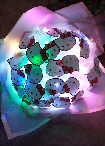 Led ışıklı hello kiti buketi