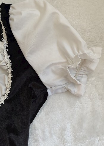 Trendyol & Milla Dantelli Beyaz Siyah Gotik Straplez Büstiyer