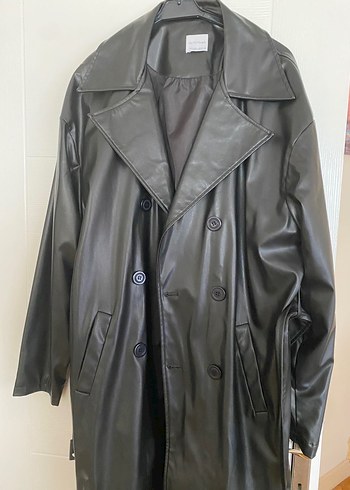Erkek Deri Düğmeli Trençkot - Görsel 4