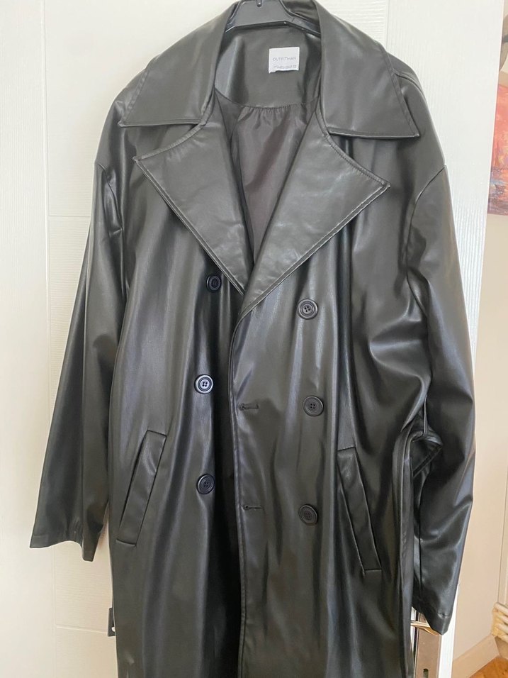 Erkek Deri Düğmeli Trençkot - Görsel 4