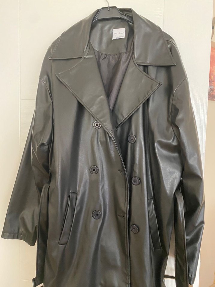 Erkek Deri Düğmeli Trençkot - Görsel 2