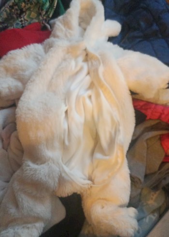 Bebek Beyaz Peluş Tulum - Görsel 4