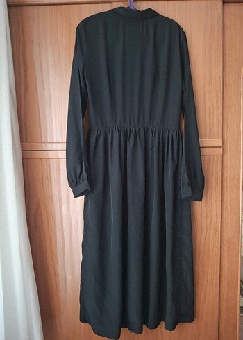 Siyah Uzun Kollu Düğmeli Gotik Elbise - Görsel 7