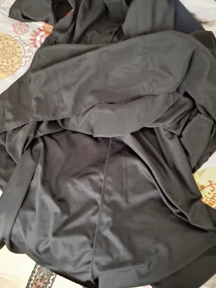 Siyah Uzun Kollu Düğmeli Gotik Elbise - Görsel 4