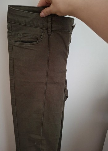 Kadın haki yeşili Regular Fit Kumaş Pantolon - Görsel 6