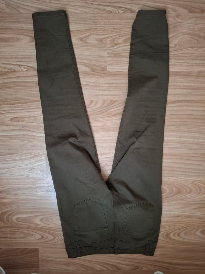 Kadın haki yeşili Regular Fit Kumaş Pantolon - Görsel 2