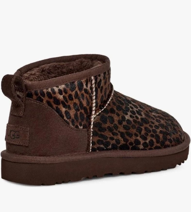 UGG Kahverengi Leopar Desenli Tüylü Kadın Bot - Görsel 3
