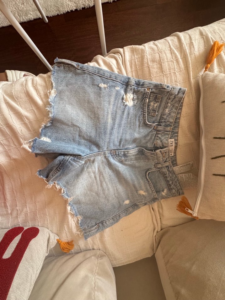 Kadın Mini Kot Şort - Görsel 4