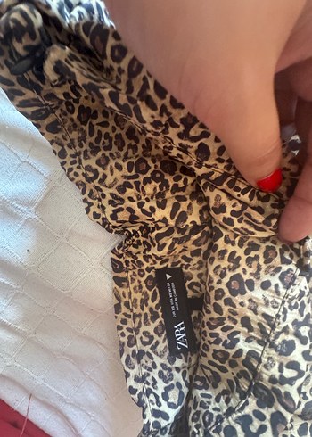 Leopar Desenli Kahverengi şort Mini Etek