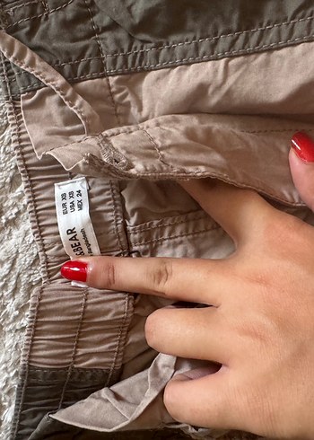 Kadın Bej Gri   Pantolon kargo pant lastikli - Görsel 3