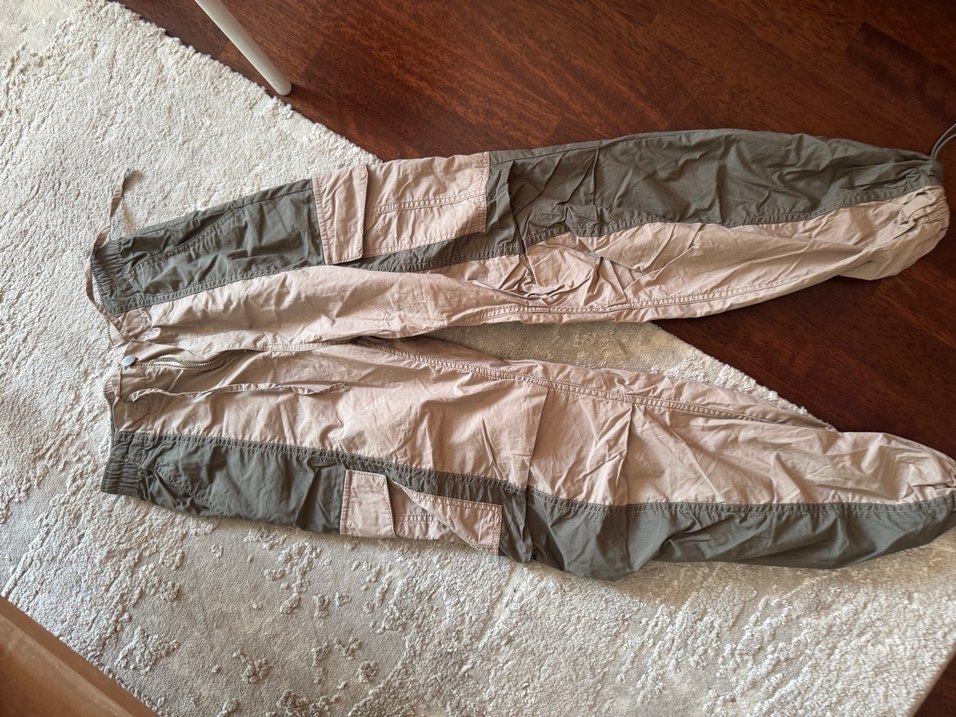 Kadın Bej Gri   Pantolon kargo pant lastikli - Görsel 2