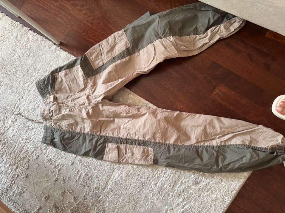 Kadın Bej Gri   Pantolon kargo pant lastikli - Görsel 5