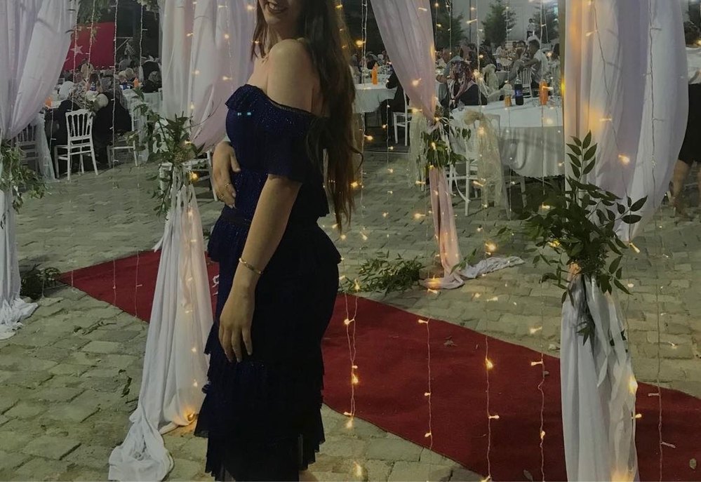 Fırfırlı Lacivert Mini Straplez Elbise - Görsel 2