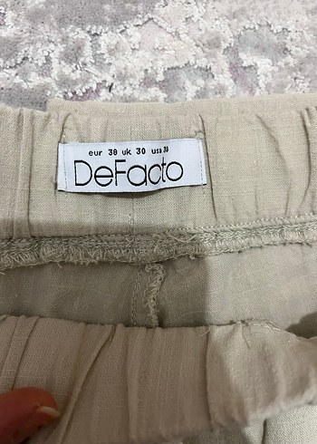 Bej Rahat Kesim Keten Kadın Pantolon - Görsel 3