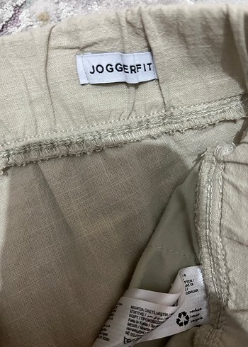 Bej Rahat Kesim Keten Kadın Pantolon - Görsel 4