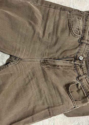 Kadın kahverengi jean - Görsel 2