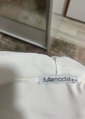 Düğmeli Beyaz aerobinUzun Kadın Trençkot - Görsel 6