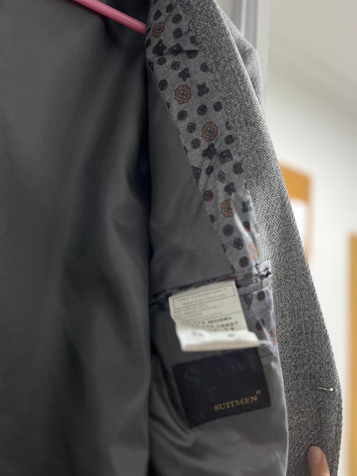 Gri Erkek Ofis Takım Elbise Ceket - Görsel 4