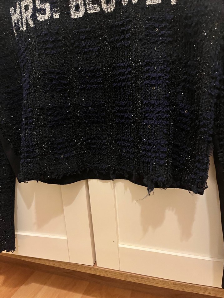 Mavi Triko Kadın Kazak, Uzun Kollu, Rahat Kesim - Görsel 4