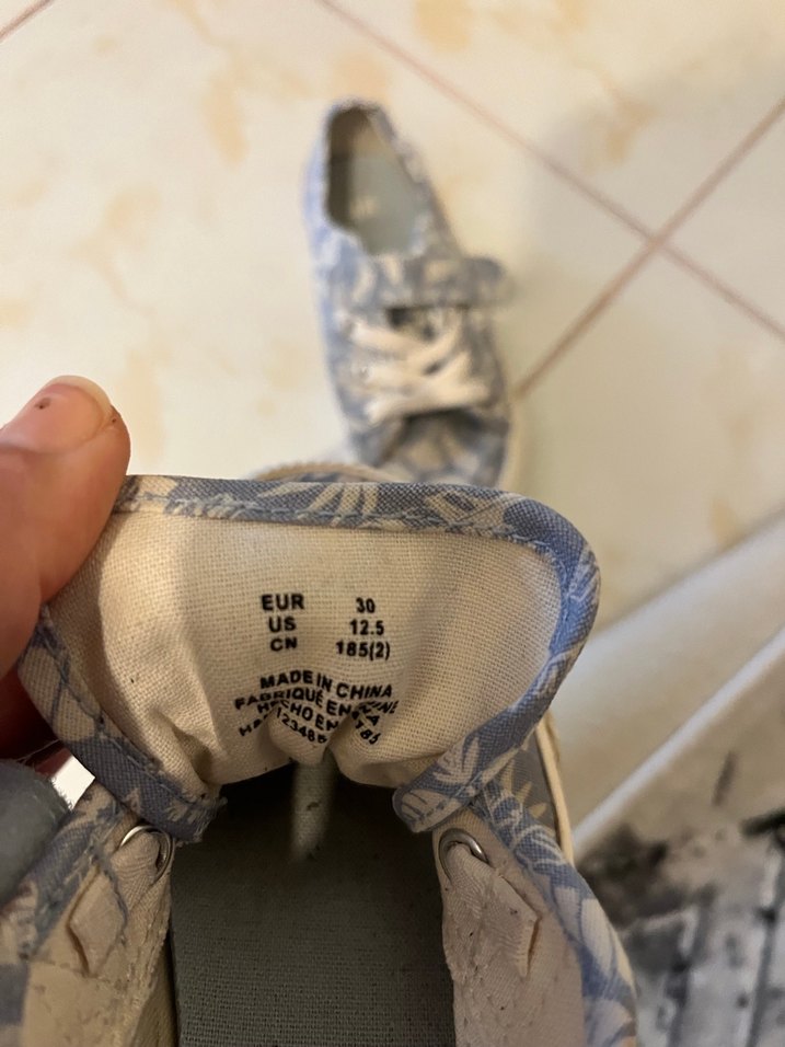 HM mavi Gri Desenli kız Çocuk Spor Ayakkabı - Görsel 5