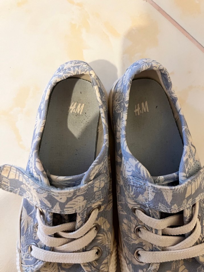 HM mavi Gri Desenli kız Çocuk Spor Ayakkabı - Görsel 3