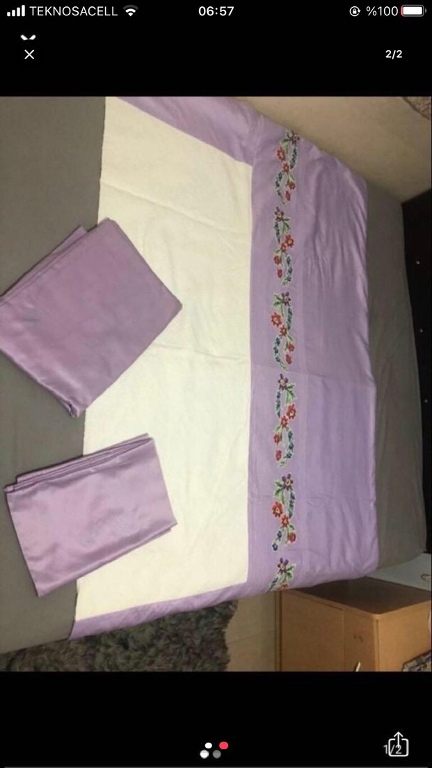 Kanaviçe İşli Pike Takımı - Görsel 2