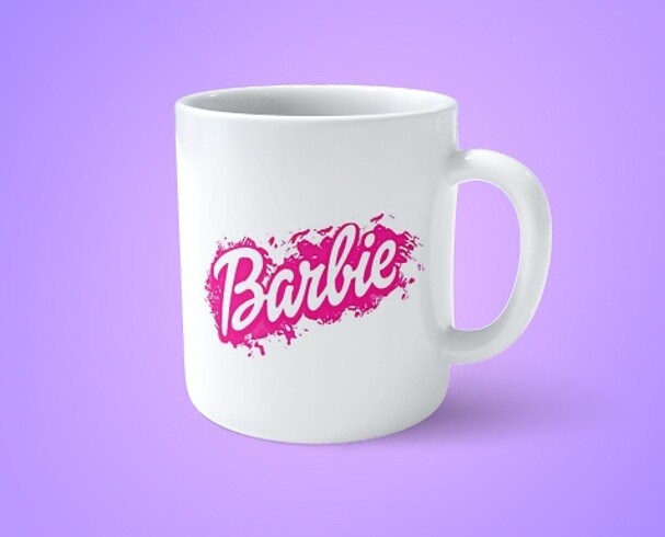 Barbie baskılı kupa