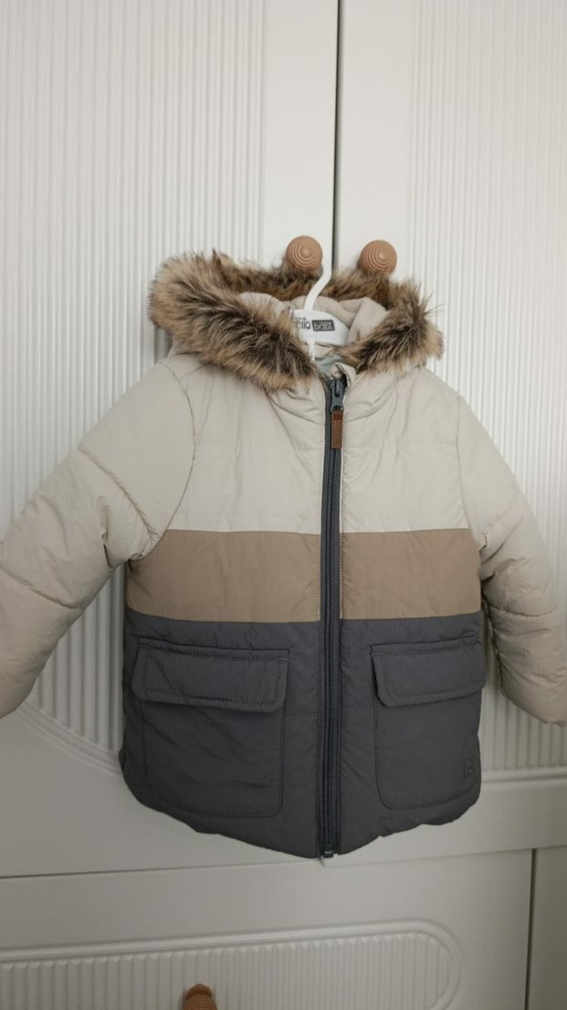 Gri Kürklü Erkek Çocuk Mont - Görsel 2